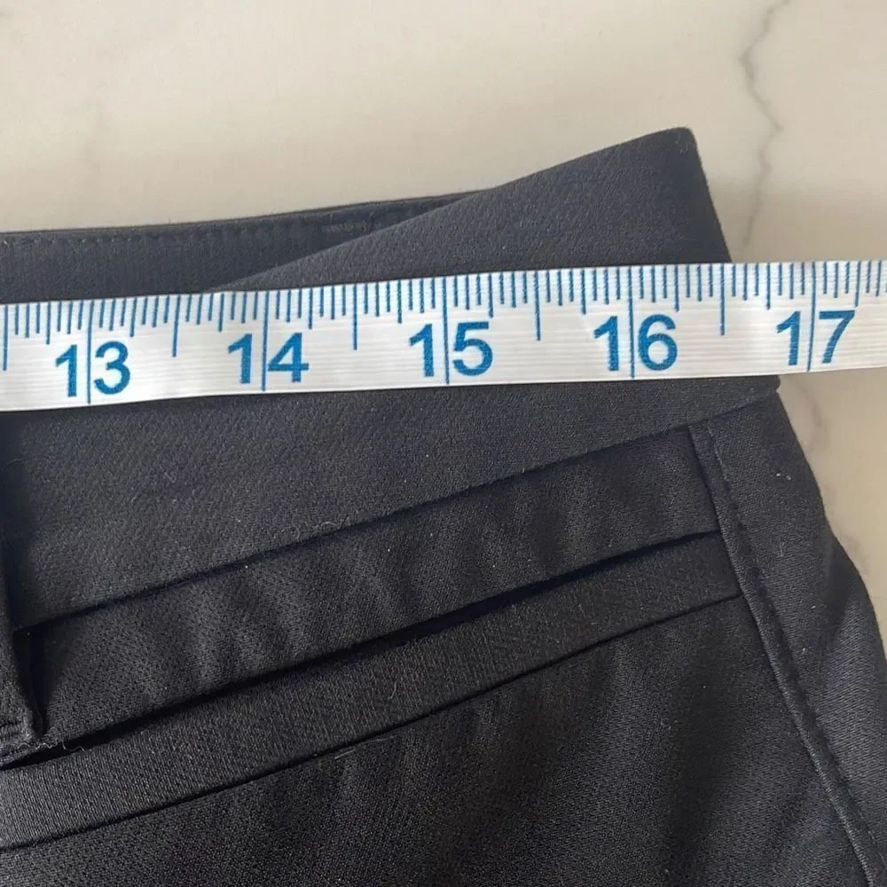 White House Black Market Womens‎ The Slim Crop Pants Stretch Cuffed Black Size 8